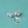 Accesorios de Plata de Ley 99% Plata Pura Flor de Calabaza Accesorios Retro Antiguo Escarchado 3D Plata Dura DIY Cuentas Hechas a Mano