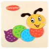 Rompecabezas de madera infantil de dibujos animados tridimensional para bebés, juguete educativo de desarrollo temprano, animal, tráfico, juguete de mano, 2-3 años