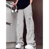 Pantalones de Cuadros Estilo Americano con Pliegues para Trabajo para Hombre, Pantalones de Verano Ligeros Transpirables Frescos de Seda de Hielo, Pantalones Casuales Sueltos con Caída