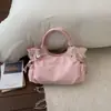 Bolsa Tote de Couro Macio Estilo Coreano para Mulheres 2026 Nova Bolsa Grande Capacidade para o Dia a Dia Bolsa de Mão com Alça de Ombro Estilo Preguiçoso Feminino