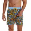 Comercio exterior Pantalones de playa de secado rápido para hombre a rayas estampado europeo y americano tela lavada bañadores transfronterizos talla grande shorts casuales