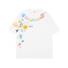 Camisetas de Manga Corta con Estampado de Grafiti de Letras Retro Americanas Divertidas para Hombre y Mujer en Verano Holgadas para Pareja Tops de Media Manga de Algodón Puro
