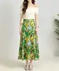 Falda de Verano con Estampado de Pintura al Óleo Estilo Francés Feiyuan para Mujer, Nuevo Estilo de Verano, Falda Elegante y Versátil Estilo Vacaciones