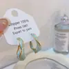Banho de Ouro Real, Coleção Série Azul Moda Coreana e Japonesa, Brincos de Esmalte com Efeito Gotejante para Mulheres, Novos Brincos e Acessórios de Luxo Leve Nicho