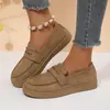 Nuevos Mocasines de Mujer de Talla Grande para Primavera y Otoño, Zapatos Planos de Moda sin Cordones con Punta Redonda