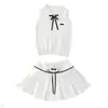 Conjunto de Dos Piezas para Niñas de Verano Estilo Uniforme Escolar sin Mangas Polo y Falda Plisada Modelo Nuevo 2026 para Niñas Mayores Conjunto de Dos Piezas