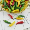 6,5cm Pimentas Pequenas Simuladas em Espuma Vermelha, Verde e Amarela, Modelos de Vegetais Pequenos para Adereços de Fotografia Doméstica