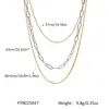 Colar Yiyi Moda Transfronteiriça Bicolor Multicamadas Aço Inoxidável Banhado a Ouro 18K Elegante High-End Joia de Luxo Leve que Preserva a Cor