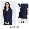 2026 Primavera Entrevista para Cualificación de Docente Universitario Ropa Formal Atuendo Profesional para Ir al Trabajo Traje de Tres Botones Conjunto de Traje Negro para Mujer