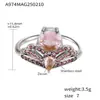 Anillo de Acero Inoxidable Dorado Azúcar Industria Pesada Microincrustado Brillante Exagerado Lujo Apertura Lateral Anillo Ajustable Anillo Totalmente Diamantado para Mujer