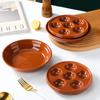 Plato Cerámico para Horno para Hornear Caracoles y Abulones, Vajilla Moderna al por Mayor, Plato para Hornear Ensaladas con Base para Uso Doméstico