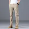 Pantalones Casuales Populares de Alta Calidad para Todas las Estaciones de Primavera y Verano con Cremallera Ykk, Pierna Recta, Moda para Hombre, Pantalones Largos de Algodón Grueso