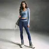 Ropa Deportiva para Mujer Ropa de Yoga Top Corto de Manga Larga Conjunto de Dos Piezas Falsas Pantalones de Fitness Gimnasio Carrera Matutina Entrenamiento Conjunto de Dos Piezas