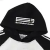 Marca de moda nacional Sudadera con capucha bordada con letras estilo retro americano para hombre y mujer Primavera Calle holgada a juego para parejas