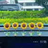 Adorável Girassol Bobblehead Ornamento de Carro, Decoração com Flores Frescas e Curativas para Painel do Carro e Espelho Retrovisor