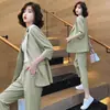Traje casual de dos piezas de estilo coreano, de moda y elegante, talla grande, para mujer, primavera y otoño, transfronterizo, venta al por mayor