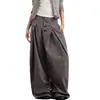 Pantalones casuales de rayas verticales para hombre y mujer, diseño moderno con pliegues y efecto de caída, pantalones elegantes de pierna ancha rectos holgados