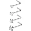 Stud de Titanio Acero Inoxidable con Pedrería para Nariz Anillo para Nariz Barra Recta Tendencia de Moda Acero Inoxidable Piercing Joyería para Nariz Fabricante Venta al por Mayor