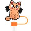 Tapón de pajita decorativo con forma de gato, de 10 mm, universal, reutilizable, de goma suave, a prueba de polvo, muy popular entre los consumidores.