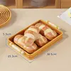 Cesta de mimbre de imitación vintage para pan, cesta de exhibición, bandeja para frutas y bocadillos para sala de estar, mesa de café, bandeja de exhibición para pastelería, estilo japonés