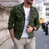 Moda Casual Masculina Europeia e Americana Transfronteiriça Roupa Exterior Cor Sólida Slim Fit Gola Alta Cardigan Masculino Jaqueta Masculina Esportiva Casual