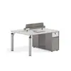 Mesa e Cadeira Modernas para Escritório Combinação de Mesa Simples para Quatro Pessoas Estação de Trabalho para Funcionários Tela de Empresa Moderna para Escritório