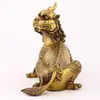 Montura de Bronce del Bodhisattva Jizo Bestia Divina Qilin Bestia Propicia Mascota Artesanía de Cobre y Bronce Adorno Qilin