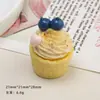 Accesorios de Resina para Manualidades de Dibujos Animados, Pasador de Helado de Arándanos 3D, Juguete de Comida en Miniatura, Decoración de Zapatos, Colgante para Llavero