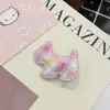 Bonita horquilla con diseño de cachorro a cuadros con dibujos animados, flequillo de alta calidad para niña, pinza lateral, accesorios para el cabello para estudiantes, tocado