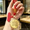 Presente para o Festival do Meio Outono: Moeda de ouro puro 999 "Riqueza Dia a Dia" chaveiro de bolo da lua pingente para pulseira de celular com embalagem de caixa de presente