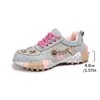 Zapatos de papá con estampado de leopardo y pedrería, suela de durián, para mujer, nuevo estilo callejero de moda 2026, de mezclilla, de caña alta, deportivos casuales 43