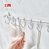 Gancho de ángulo recto KM 5039, sin perforaciones, adhesivo resistente, de siete piezas, para baño, toalla, ropa, gancho sin costuras
