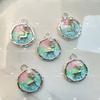 Colgante de Pintura al Óleo del Jardín de Monet Flor Mariposa Espiga de Trigo Perla de Imitación Pulsera de Cuentas DIY Collar Aleación Pendientes de Gota de Aceite