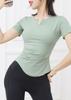 2025 Verano Top Deportivo Fitness Ajustado Sexy Cuello en V Manga Corta Ropa para Correr Fitness Secado Rápido Camiseta de Yoga