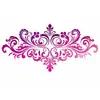 Pegatina de tatuaje de loto con forma de corazón multicolor para cintura y abdomen, Pegatina impermeable de estilo europeo con flores para cintura y cadera