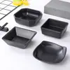 Plato Negro de Melamina Plato Sabor Comercial Plato Pequeño Vajilla de Plástico Plato para Salsa Plato para Fondue Salsa de Condimento Plato de Salsa de Soja
