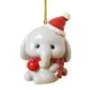 Adornos de Navidad Colgantes Animales Lindos Acrílico Decoraciones Planas Mini Árbol de Navidad Colgantes Dibujos Animados