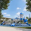 Tobogán Combinado Grande para Exteriores Infantil Tobogán de Acero Inoxidable Parque Comunitario Jardín de Infancia Tema Espacial Equipo de Diversión