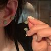 Nueva Chinoiserie ~ Pendientes Verde Claro para Mujer Que No Necesitan Quitarse al Dormir, Pendientes de Plata 925, Populares Pendientes Nuevos 2023