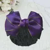 Grampo de Flor de Cabeça Profissional Rede de Cabelo Bolso Borda Dourada Laço Acessórios de Cabelo Hotel Comissária de Bordo Hospital Enfermeira Grampo de Cabelo Roupa de Trabalho