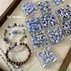 Material para Mãos DIY Fragmentos de Porcelana Azul e Branca Nicho Contas Soltas Contas com Contas Contas Pintadas à Mão Acessórios de Cerâmica Colar de Corrente Outros
