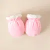 Guantes para Bebé Jingqi Recién Nacido Anti-Arañazos Artefacto Facial Bebé Recién Nacido Otoño e Invierno Forrados de Felpa Engrosados Guantes Masticables