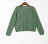 Suéter de Lã com Trança de Cashmere Hengjia QySilk de Manga Longa para Mulheres, Novo Suéter de Lã Cor Sólida com Gola Redonda para Outono e Inverno