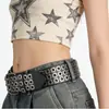Cinturón Punk Hip-Hop de Moda para Mujer, Cinturón Genial con Decoración de Cadena, Cinturón Ancho Unisex, Estilo Americano Popular