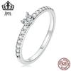 Evelor Original Sterling Silver s925 Anel de amor Simples em forma de coração Zircon Fashion Requintado All-Match Ring Bracelet