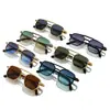 Gafas de sol de moda cuadradas europeas y americanas 2025 para hombre, Gafas de sol metálicas simples para exteriores para hombre