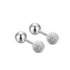 S925 Sterling prata fosca friso rosca pino brincos sem tampão Japonês e coreano personalidade da moda banhado ouro luz luxo estilo das mulheres