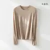 Blusa de base Mousse cashmere para mulheres, novo estilo outono/inverno, camada interna fina, cor sólida, gola redonda, blusa de tricô, blusa de manga comprida macia e confortável para mulheres