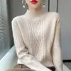 Otoño e Invierno 2024 Nuevo Tejido Grueso para Mujer Cuello Redondo Prenda Interior de Punto Top Cálido y Elegante