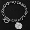 Pulsera Retro Europea y Americana de Acero Inoxidable con Hebilla de un Carácter Cabeza de Reina Moneda Conmemorativa Redonda Colgante Pulsera con Hebilla para Hombres y Mujeres